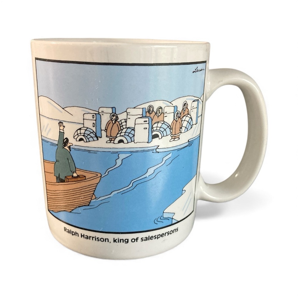 The Far Side by Gary Larson Vintage 1990 King of Salesperson Coffee Mug